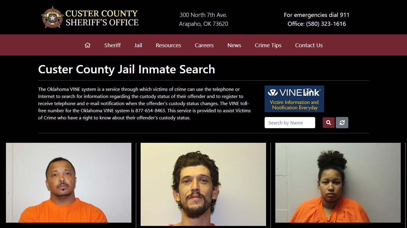 Inmate Search - Custer County Sheriff's Office