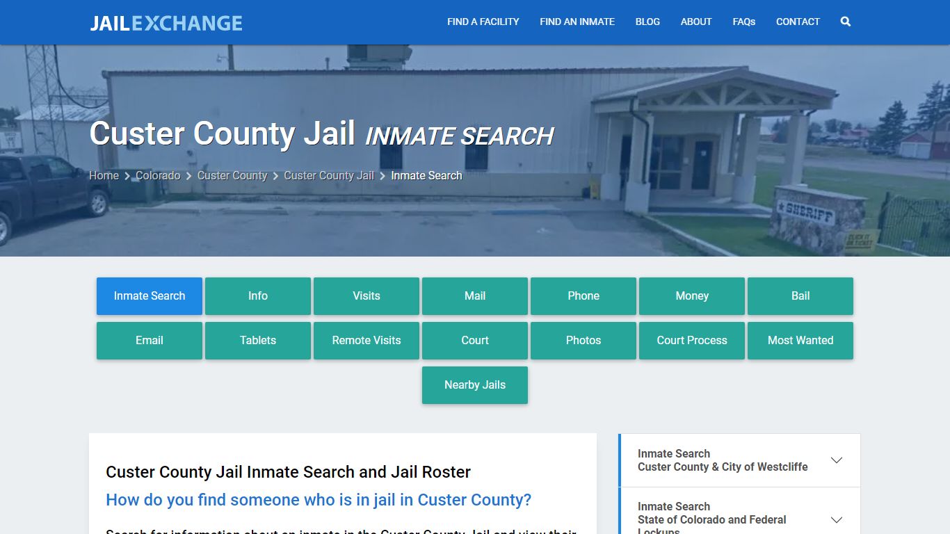 Inmate Search: Roster & Mugshots - Custer County Jail, CO - Jail Exchange