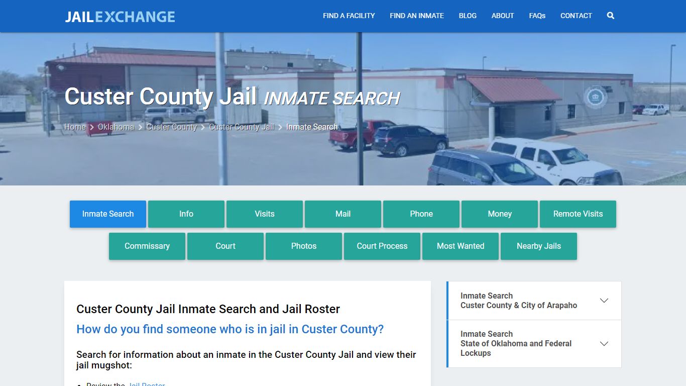 Inmate Search: Roster & Mugshots - Custer County Jail, OK - Jail Exchange